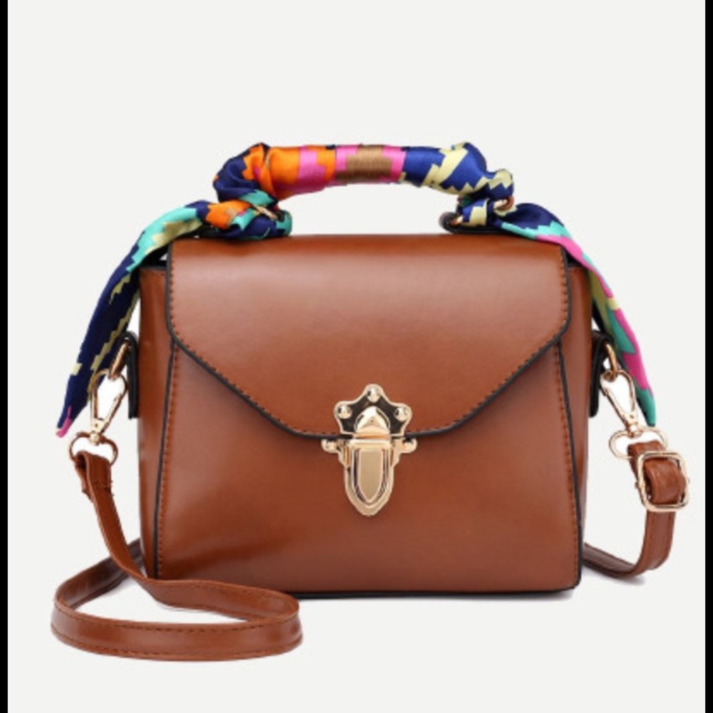 SHEIN Skinny Scarf Push Lock Shoulder Bag